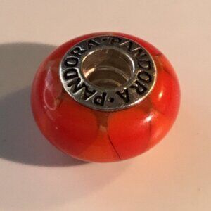 Pandora Sterling Silver .925 Murano Glass Captivating Red Hot Charm
